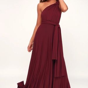Lulus Tricks of the Trade Burgandy Maxi Dress